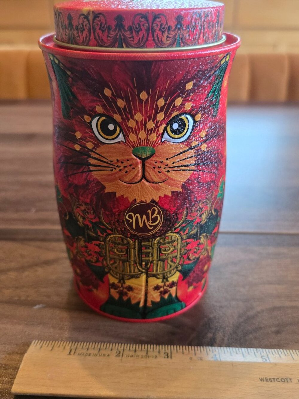 Monty Bojangles Large Orange Cat Tin